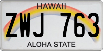 HI license plate ZWJ763