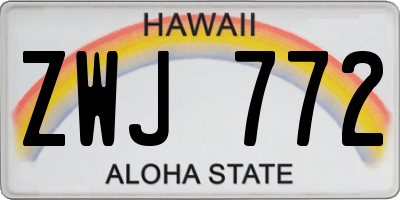 HI license plate ZWJ772