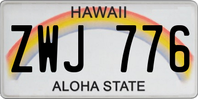 HI license plate ZWJ776