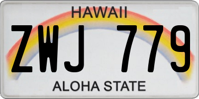 HI license plate ZWJ779