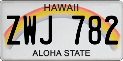 HI license plate ZWJ782