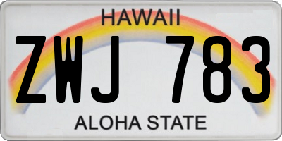 HI license plate ZWJ783
