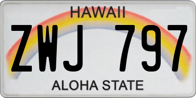 HI license plate ZWJ797