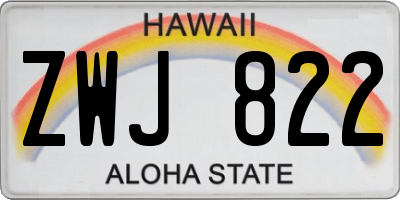 HI license plate ZWJ822