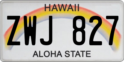 HI license plate ZWJ827