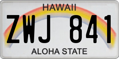 HI license plate ZWJ841