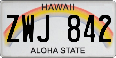 HI license plate ZWJ842