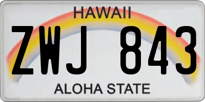 HI license plate ZWJ843