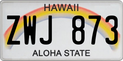 HI license plate ZWJ873