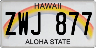 HI license plate ZWJ877