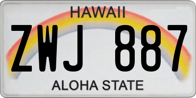 HI license plate ZWJ887