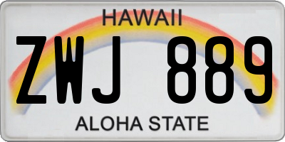HI license plate ZWJ889