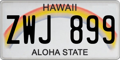 HI license plate ZWJ899