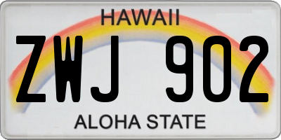 HI license plate ZWJ902