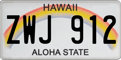 HI license plate ZWJ912