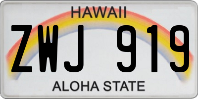 HI license plate ZWJ919