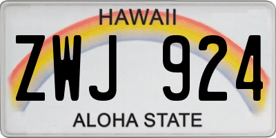HI license plate ZWJ924