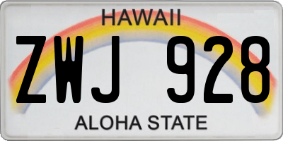 HI license plate ZWJ928