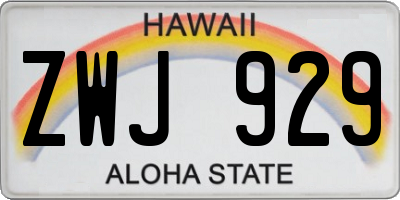HI license plate ZWJ929