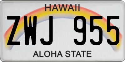 HI license plate ZWJ955