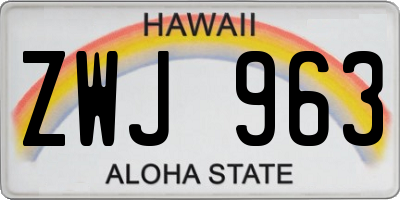 HI license plate ZWJ963