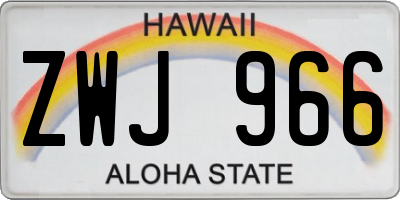 HI license plate ZWJ966