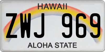 HI license plate ZWJ969