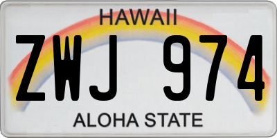HI license plate ZWJ974