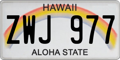 HI license plate ZWJ977