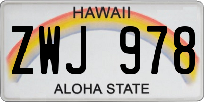 HI license plate ZWJ978