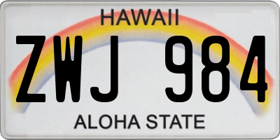 HI license plate ZWJ984