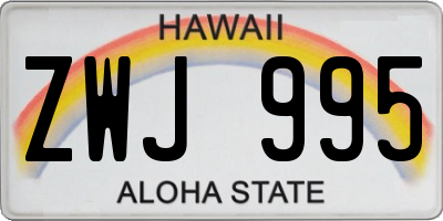 HI license plate ZWJ995