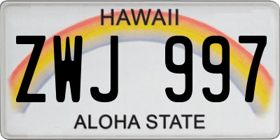 HI license plate ZWJ997