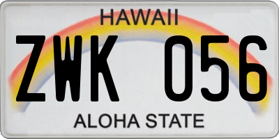 HI license plate ZWK056