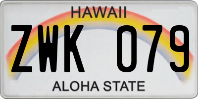 HI license plate ZWK079