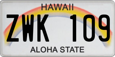 HI license plate ZWK109