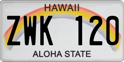 HI license plate ZWK120
