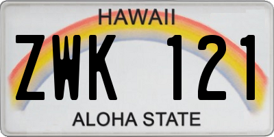 HI license plate ZWK121