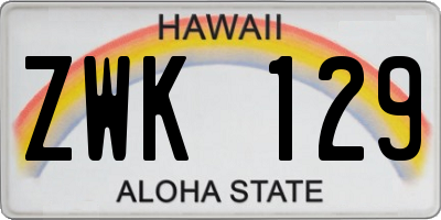 HI license plate ZWK129