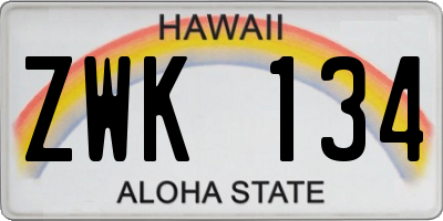 HI license plate ZWK134