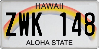 HI license plate ZWK148