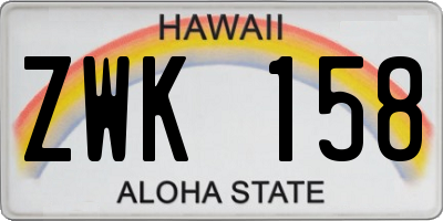 HI license plate ZWK158