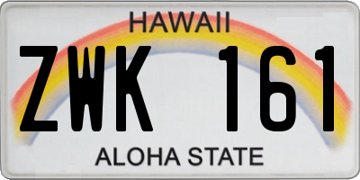 HI license plate ZWK161