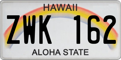 HI license plate ZWK162