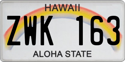HI license plate ZWK163