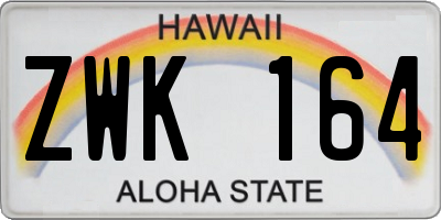 HI license plate ZWK164
