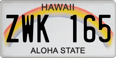HI license plate ZWK165