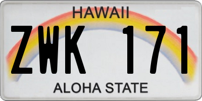 HI license plate ZWK171