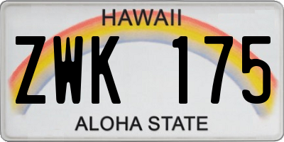 HI license plate ZWK175