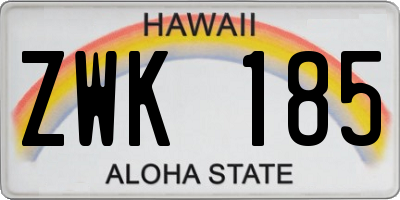HI license plate ZWK185